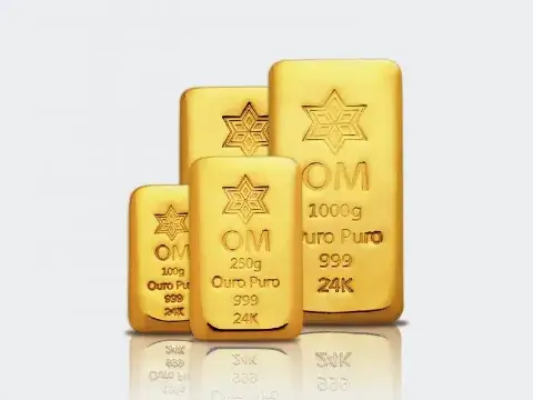 Barras de ouro para investimento e venda